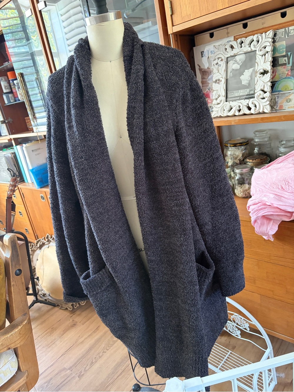 Barefoot Dreams Charcoal Open-Front Cozy Cardigan